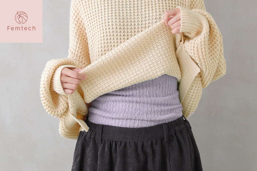 シルク＆コットン二重編みウエストウォーマー