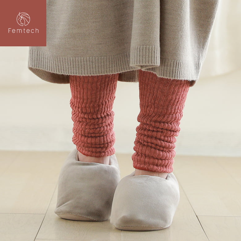 シルク＆コットン二重編み50cmレッグウォーマーゆったりver