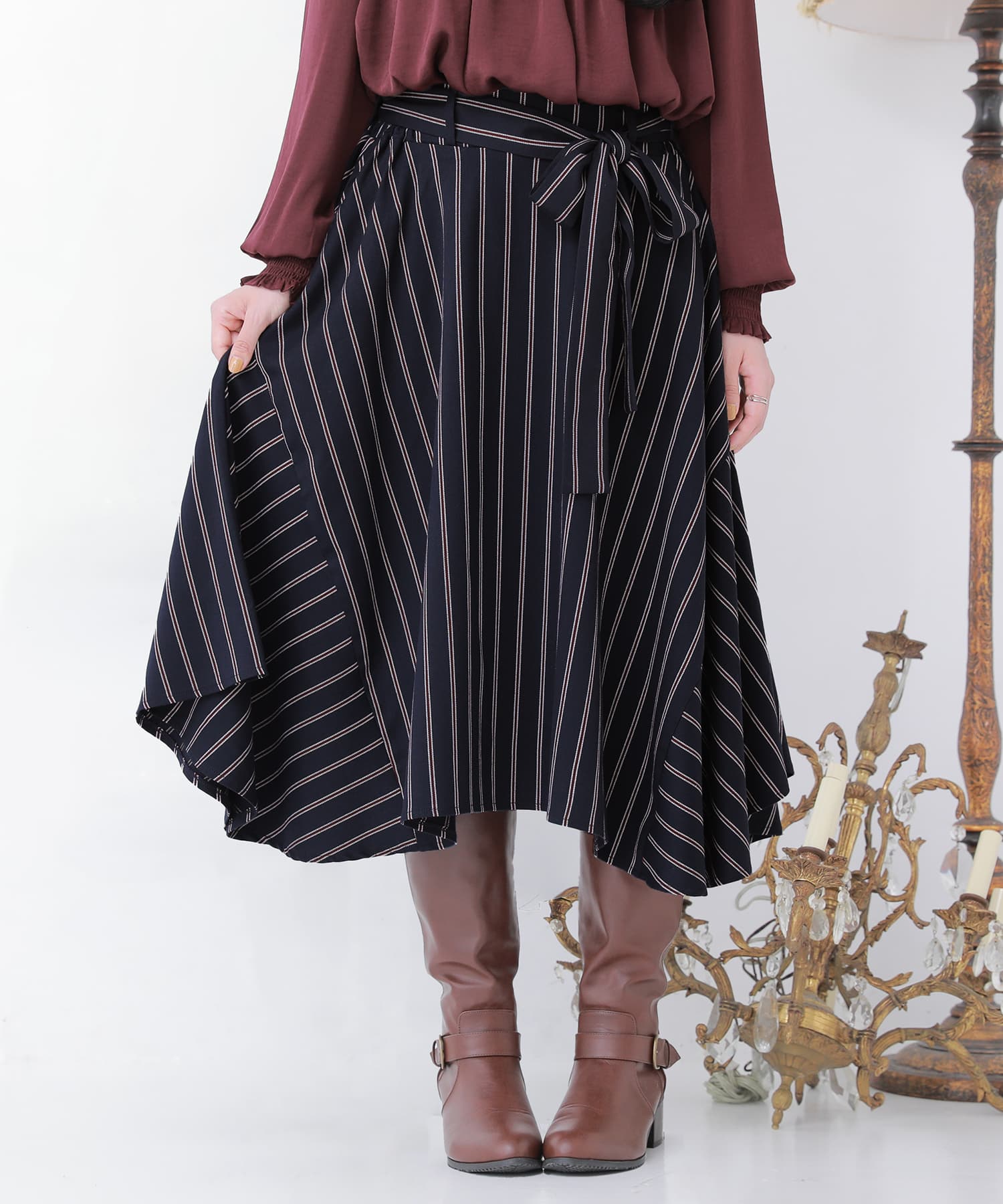 クラシカルストライプスカート【SALE】