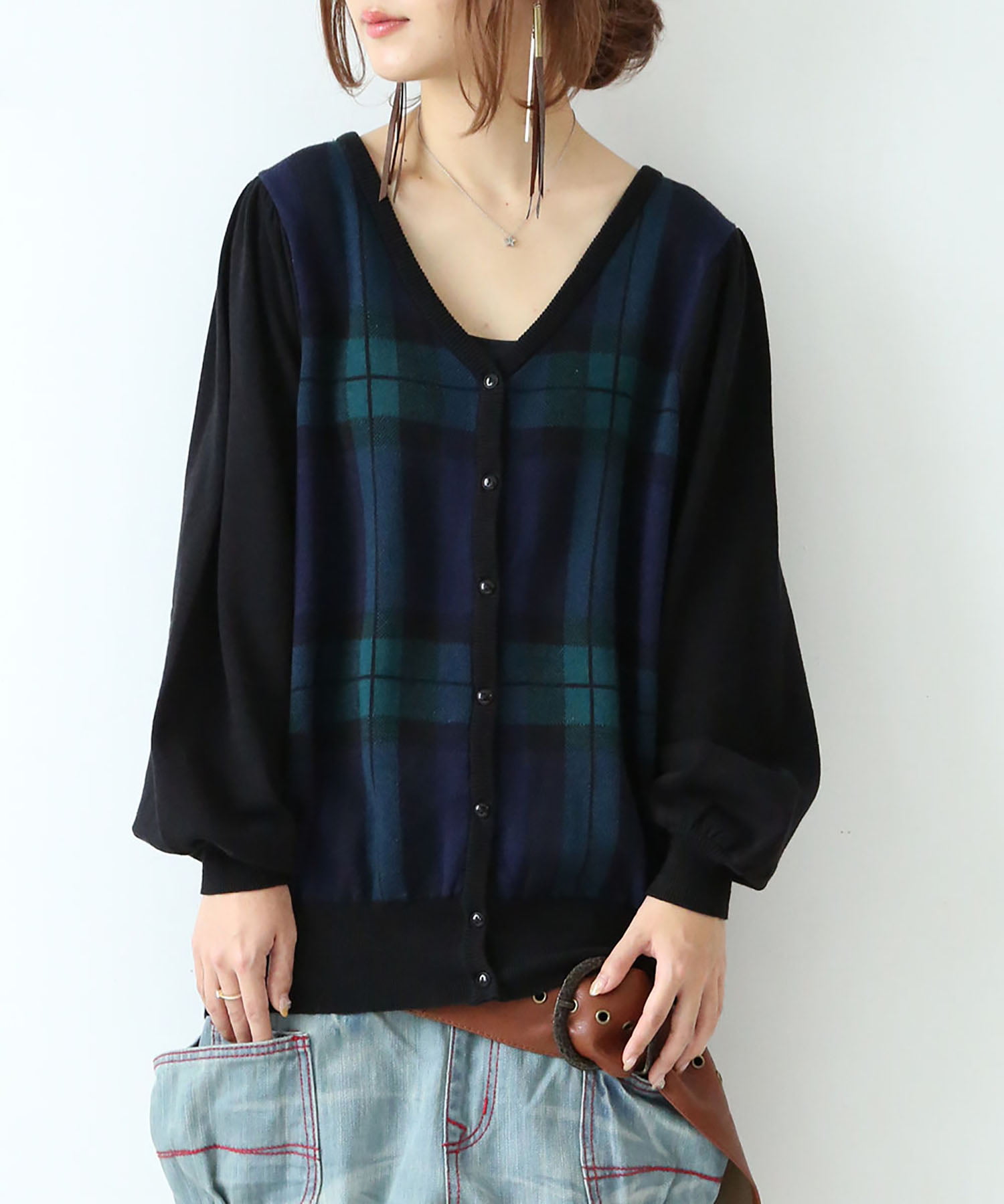 ブラックウォッチカーディガン ブラックウォッチカーディガン