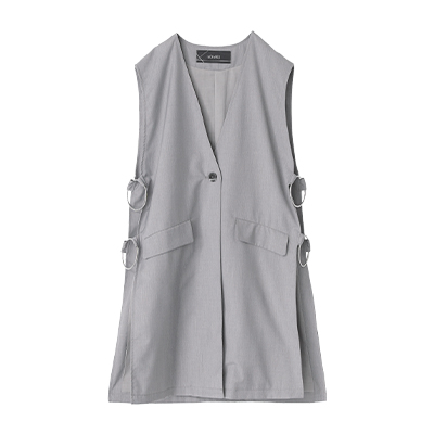 サイドリングミドル丈ジレ