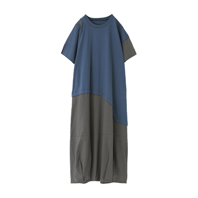 配色コクーンワンピース