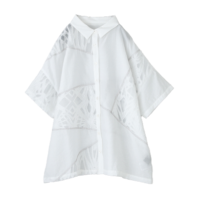 シアー切替シャツ