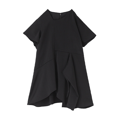 アシメドレープフレンチスリーブブラウス