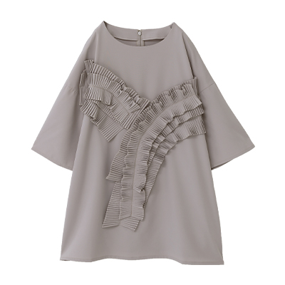 プリーツドッキングブラウス