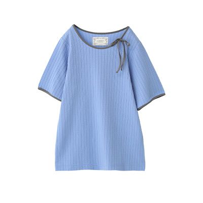 パイピングリボンカットソー