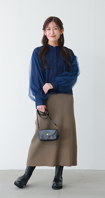 リブニットナロースカート