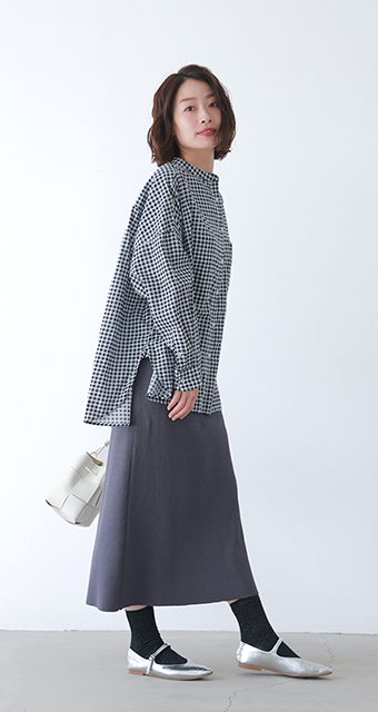 リブニットナロースカート