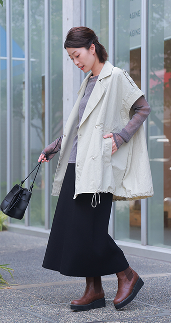 リブニットナロースカート